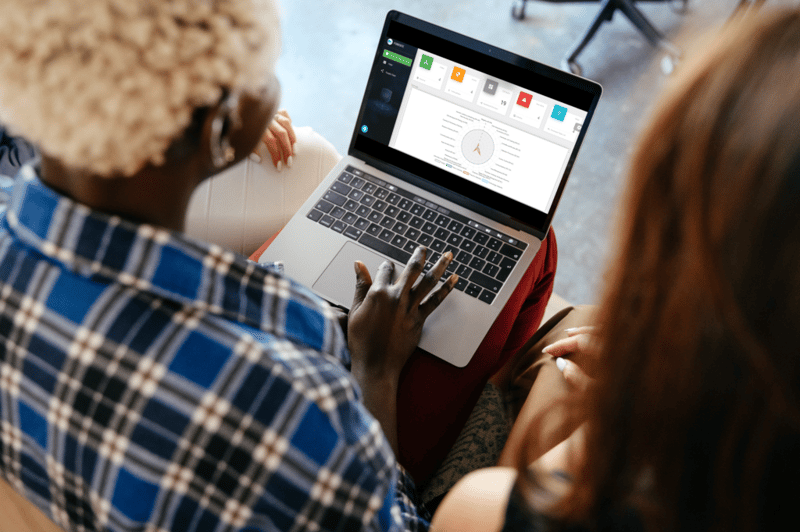 woman using FIRM on laptop