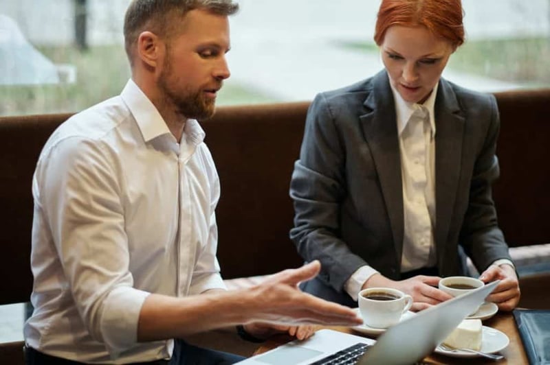 business consulting at laptop