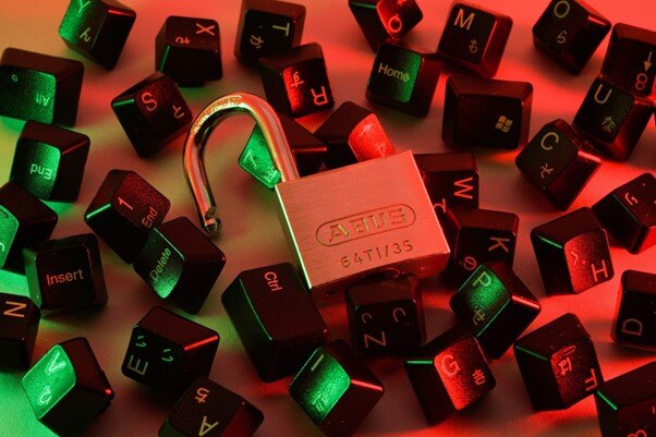 keyboard keys and pad lock