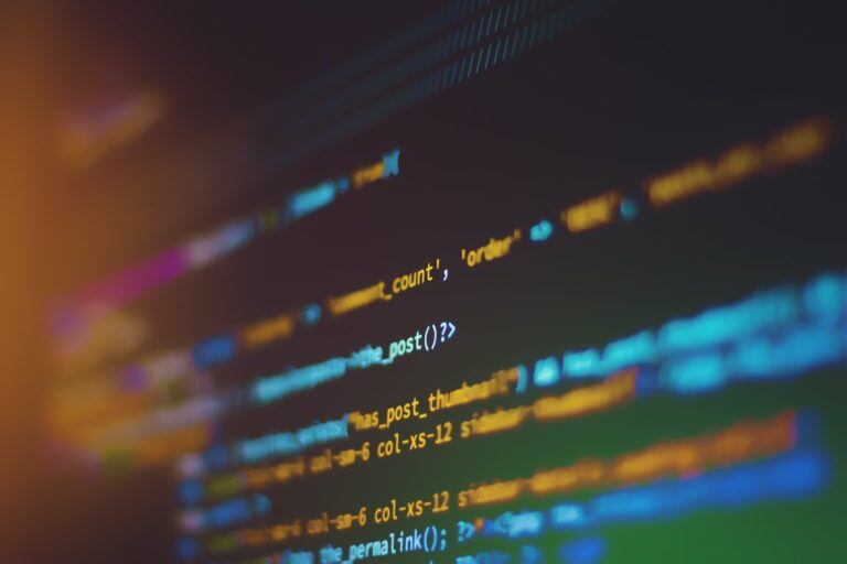 code on computer screen