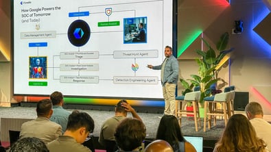 Jeremy Hehl presenting on next-gen SecOps at the Foresite cybersecurity forum Toronto