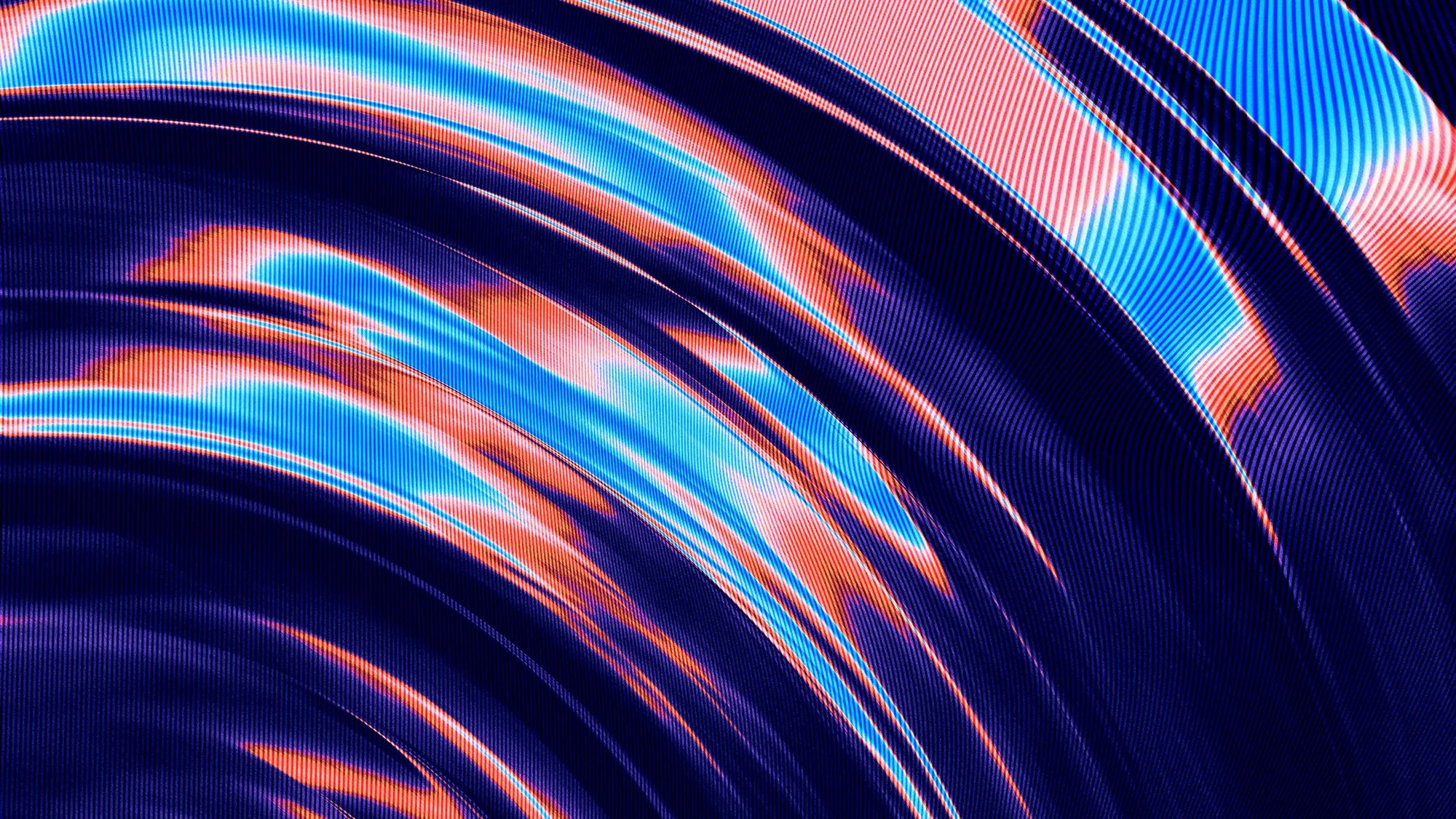 Abstract image of navy, bright blue and orange