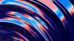 Abstract image of navy, bright blue and orange