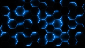 Foresite - multiple blue hexagon outlines appearing in random sequence